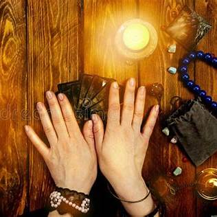 Tarot cards and witchy supplies